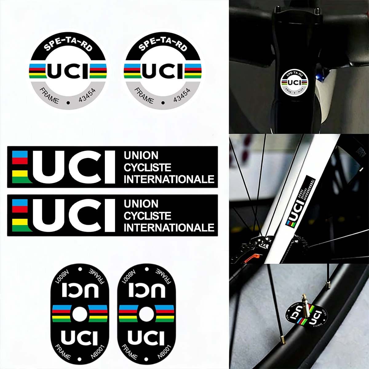Mountain Biking Uci - UCIスタイルサイクリングデコレーションステッカー 自転車フレームトップチューブフォークヘルメットDIYビニールデカールアクセサリー ロードバイク、マウンテンバイク、グラベルバイク用