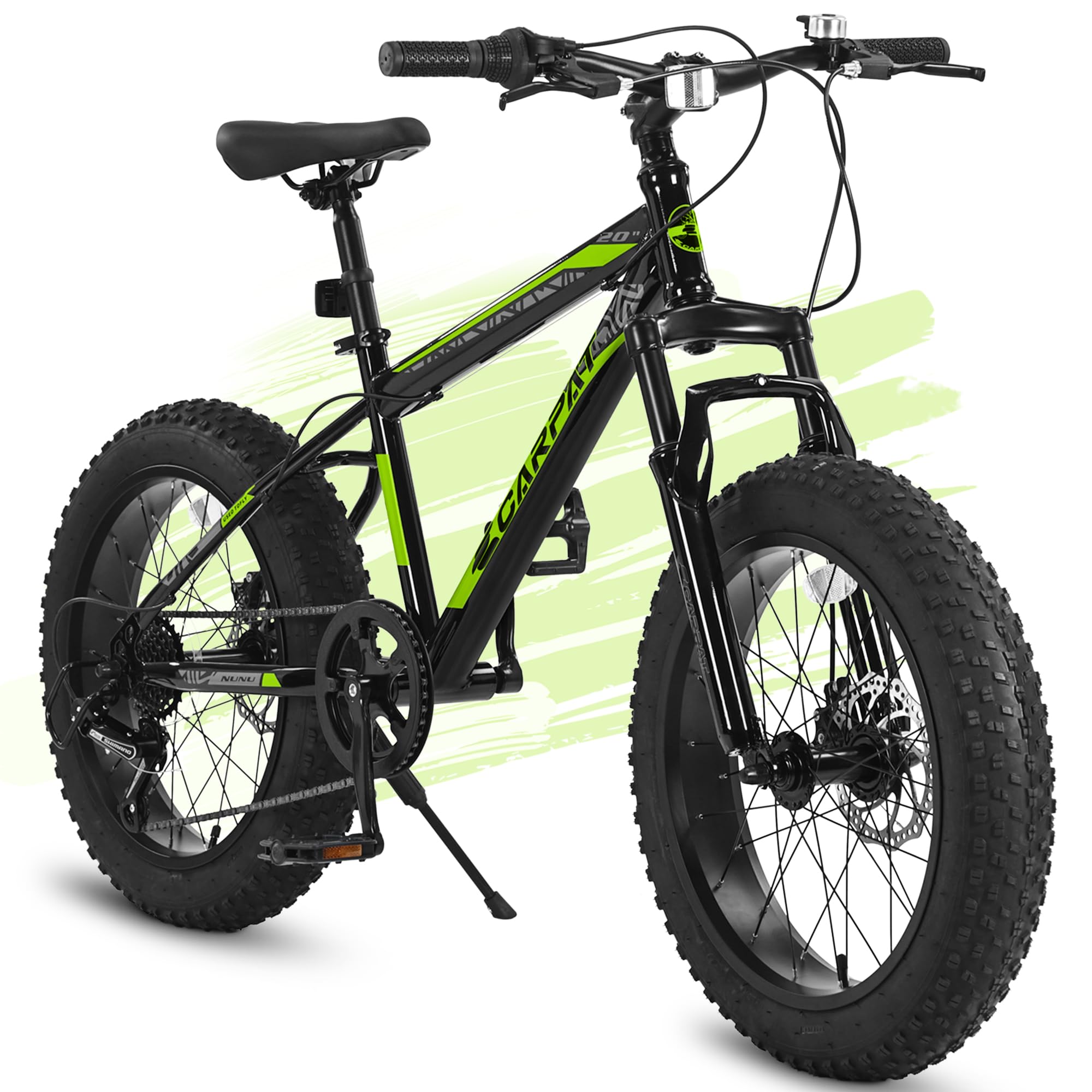 Mountain Biking For Kids - 20インチキッズマウンテンバイク7速デュアルディスクブレーキフロントサスペンション高炭素鋼フレーム調整可能シートユース自転車8歳以上向け