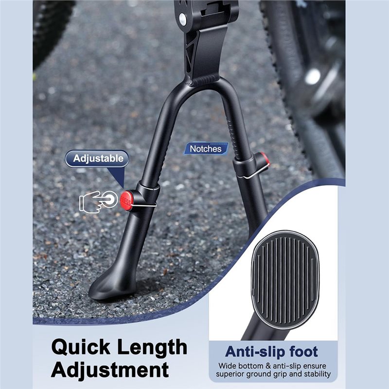 【旅行の必需品】自転車キックスタンド、調節可能なダブルレッグ - Mountain Biking Essentials のレビューと価格