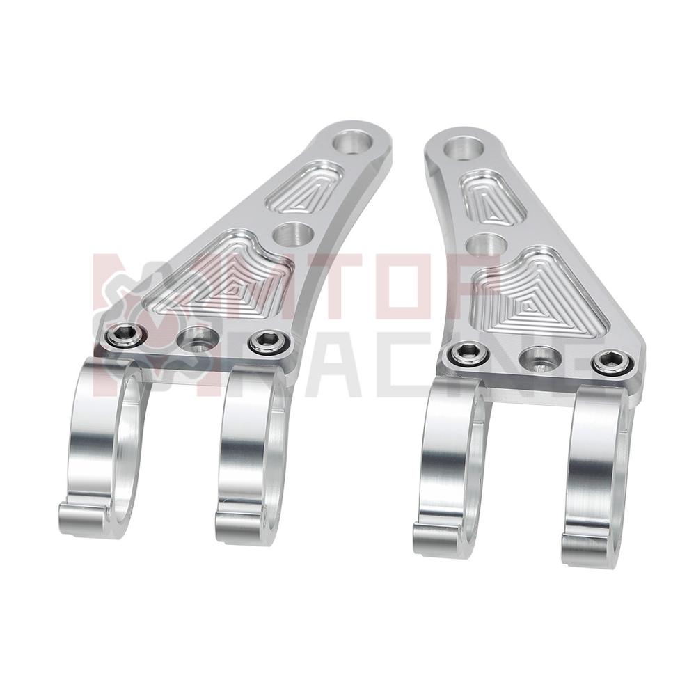 オートバイ用CNCマウントブラケット,フォーク,シルバー,2 - Mountain Biking Las Vegas のレビューと価格