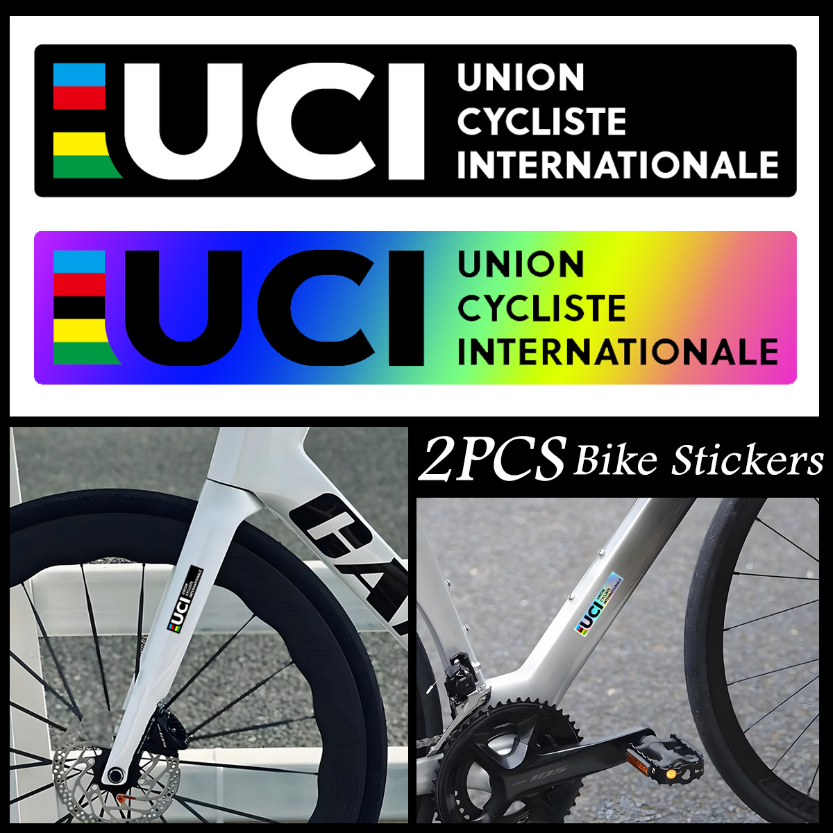 2 個の UCI スタイル反射レーザーバイクフレームステッカ - Mountain Biking Uci のレビューと価格